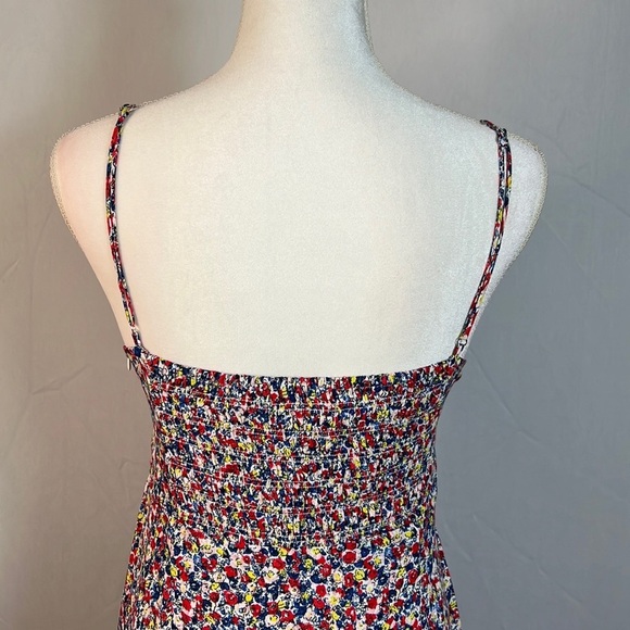 H&M Floral Red/Blue Calf Length Dress Size Small - Picture 7 of 8
